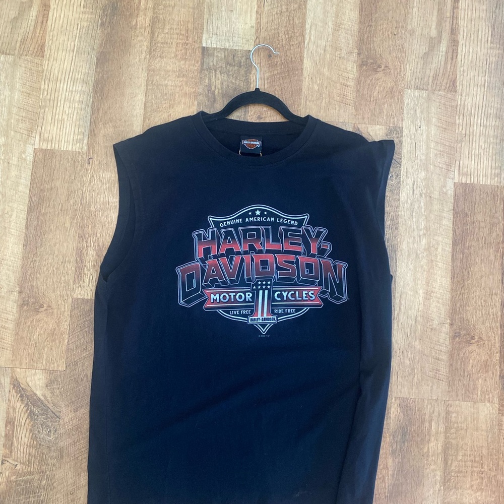 Harley-Davidson Black Tank with Red & White Shield Logo